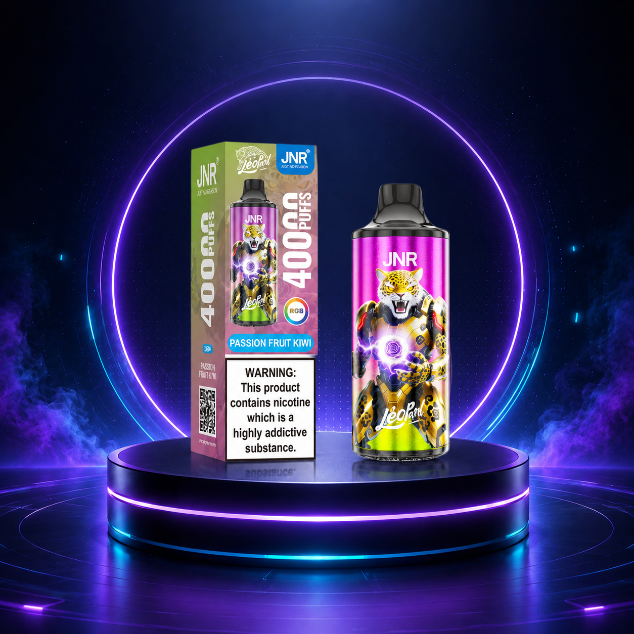 JNR Leopard 40K mit Geschmack Passion Fruit Kiwi
